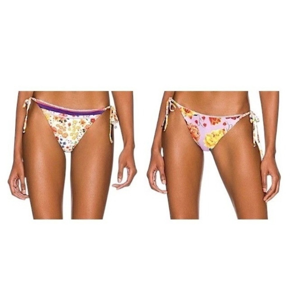 agua bendita alegria bouk bikini bottom swimsuit floral reversible women x-large